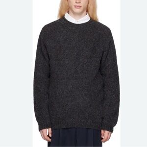 Norse Projects Birnir Wool Sweater in Charcoal Grey Size Large